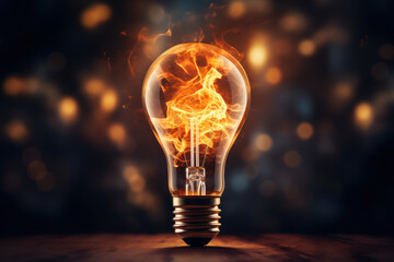 Sticker - A lightbulb sparking with electricity, symbolizing the moment of inspiration that ignites a revolutionary idea. Generative Ai.