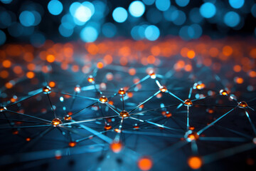 Aufkleber - A web of interconnected nodes, illustrating the interdependence and synergy of ideas in a networked world. Generative Ai.