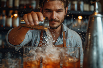 Poster - a classic cocktail workshop, teaching the art of making drinks from the 20s and 30s. concept of culi
