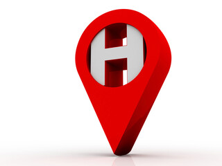 Poster - 3d rendering hospital navigation planning, concept
