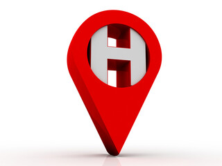 Poster - 3d rendering hospital navigation planning, concept
