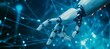 artificial intelligence is the new frontier for technology, hand of robot providing access to business of big data on global network, internet and digital technology. generative AI