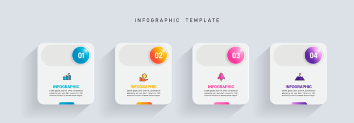 Poster - Infographic design template business concept with 4 steps vector.