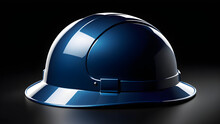 Hard Hat Icon Clipart Isolated On A Black Background. With Black Copy Space