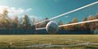 Sunlit volleyball court with flying ball, recreational sport scene, vibrant outdoor setting. ideal for sports themes and lifestyle content. AI