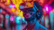 ©  Studio AB Images - Handsome black man in virtual reality headset enjoying new experience of high tech.