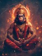 Hanuman Jayanti poster design background, realistic, HD, copy space - generative ai