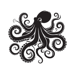 Octopus silhouette vector illustration