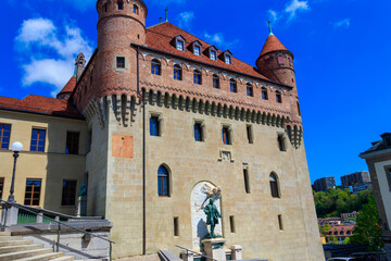 Canvas Print - Saint-Maire Castle in Lausanne, Switzerland