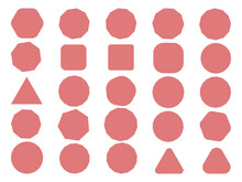 Different Types Of Regular Polygons.geometric Shapes Triangle, Square, Pentagon, Hexagon, Heptagon, Octagon, Nonagon, Decagon, Hendecagon, Dodecagon Vector Illustration