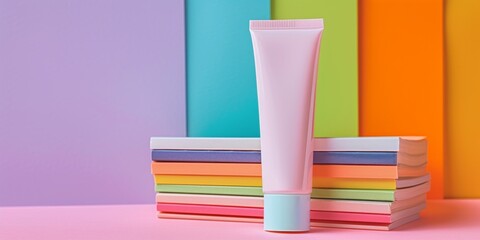 Poster - A playful and colorful cosmetic tube