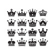 © MSTMIM - King crown icon silhouette set crown symbols collection vector illustration design