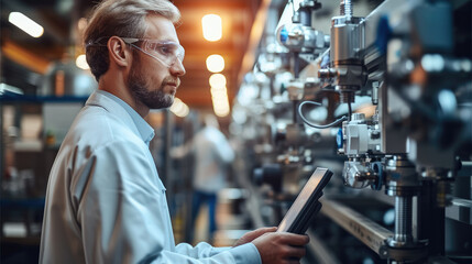 Poster - Engineer are developing the latest smart devices to improve production efficiency. Generative AI.