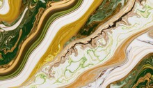 Marble Wall White Brown Pattern Ink Swirl Yellow Green Graphic Background