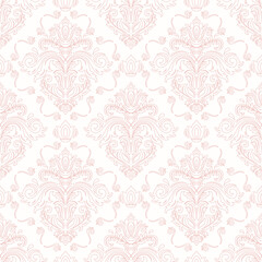 Wall Mural - orient classic light pink pattern. seamless abstract background with vintage elements. orient patter