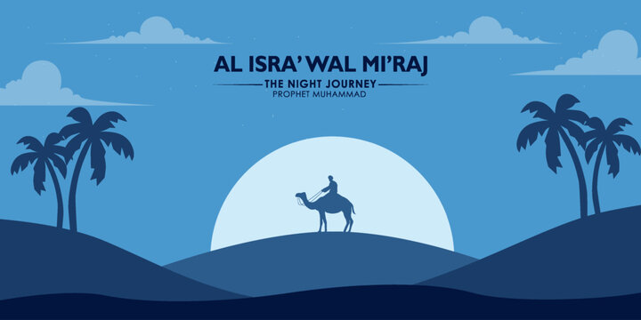 isra miraj, concept in flat design. posters, social media, and banners