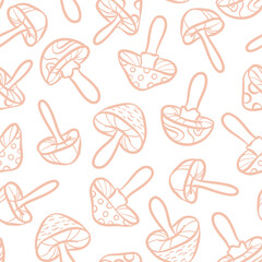 Poster - Pastel line art vector doodle seamless repeat pattern background design