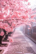 Japan Beautiful view in the spring with cherry blossom, vertical background