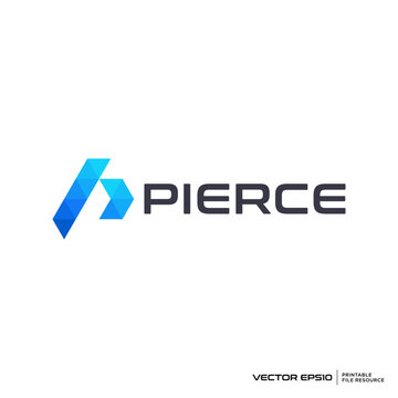 P modern abstract logo vector illustration