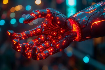 Poster - Close up of cyborg hand