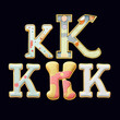 Whimsical collection of a various K letter in a fusion style.