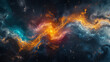 Celestial Whirlwind - Envision a celestial whirlwind of abstract colors swirling across a marble slab, capturing the dynamic energy of the cosmos. 