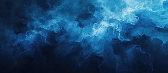 Sticker - Blue fairy texture in hazy dark space. Abstract digital pattern for wallpaper, print, or background.