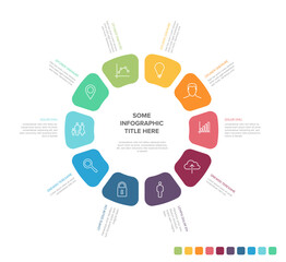 Poster - Vector rainbow color icon elements in circle multipurpose Infographic template