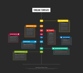 Poster - Simple vertical dark timeline template with color blocks