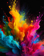 Holi Festival. Colour explosions and distributions. Holi festival concept