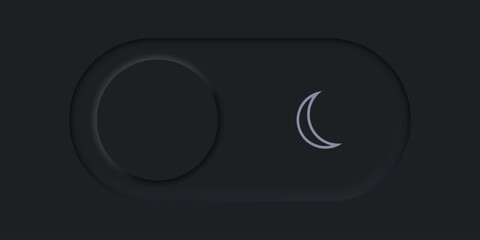 Poster - Active button in neomorphism style. Turn off. Slider for your application. Vector EPS 10