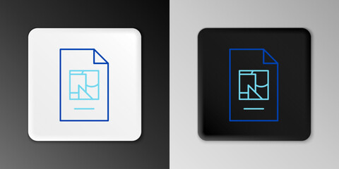 Poster - line file document with illustration icon isolated on grey background. checklist icon. business conc