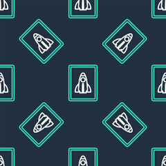 Poster - line business startup project concept icon isolated seamless pattern on black background. symbol of 