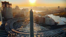 Boston City Landscape Aerial View