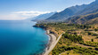 Aerial summer scene of Adriatic coast of Albania
