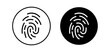 © wise - Fingerprint vector line icon illustration.