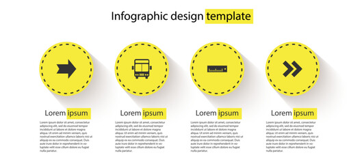 Poster - Set Arrow, Bus, Ruler and . Business infographic template. Vector