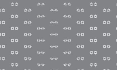 Poster - abstract seamless repeatable grey double flower pattern.