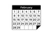 © vallenttini - calendário sem fundo, calendário PNG, calendário mensal, agenda, fevereiro, mês de fevereiro, programação, evento, feriado, data, dia, semana, mês, ano, anual, planejamento