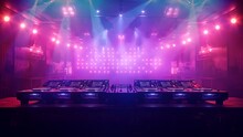 Dj indoor music party, for Hip hop Dj music background. seamless looping 4k time-lapse animation video background 