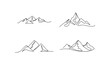 © alpha - One continuous line drawing of mountain range landscape template