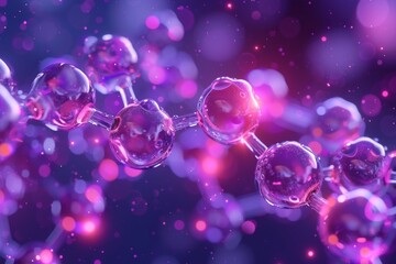 Poster - Molecular Structure with glowing elements