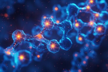 Poster - Molecular Structure with glowing elements