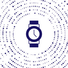 Poster - Blue Wrist watch icon isolated on white background. Wristwatch icon. Abstract circle random dots. Vector