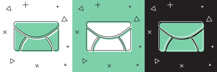 Poster - Set Mail and e-mail icon isolated on white and green, black background. Envelope symbol e-mail. Email message sign. Vector