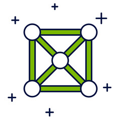 Poster - Filled outline Blockchain technology icon isolated on white background. Cryptocurrency data. Abstract geometric block chain network technology business. Vector