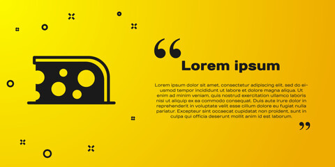 Wall Mural - Black Cheese icon isolated on yellow background. Vector