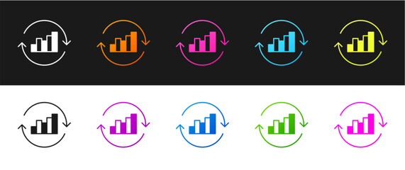 Poster - Set Pie chart infographic icon isolated on black and white background. Diagram chart sign. Vector