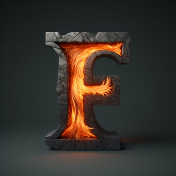 alphabet of printed circuit boards capital letter F, 3d render of a alphabet, 3d render of letter F, Ai generated image
