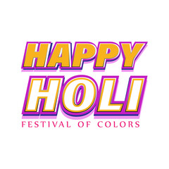 Wall Mural - Happy Holi decorative english text calligraphy